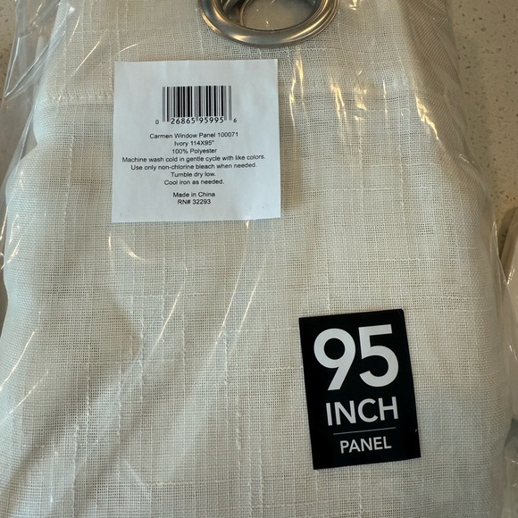 Elrene Home Fashions Carmen Sheer Extra-Wide Top Curtain Panels 114"W x 95"L NEW - Picture 3 of 15